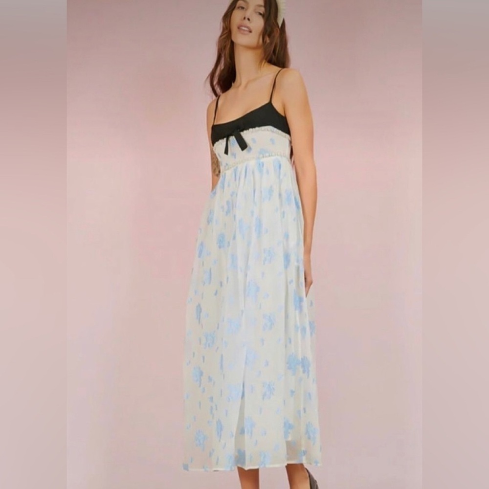 Sister Jane Black and Blue Floral Maxi Dress